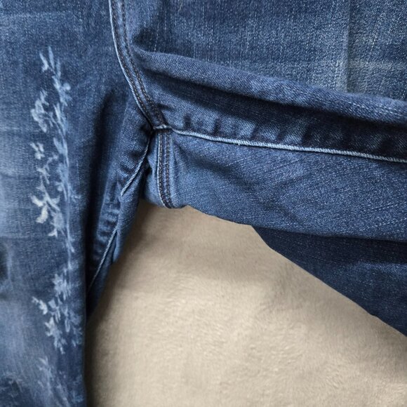 Lucky Brand 22W Hayden Skinny Medium Wash Denim Jeans Floral Bleach Distress Plu - Picture 5 of 14